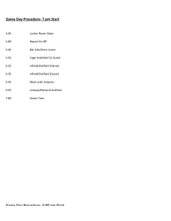 Game Day Procedure- 7 pm Start Game Day