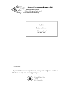 SONDERFORSCHUNGSBEREICH 504 Rationalit