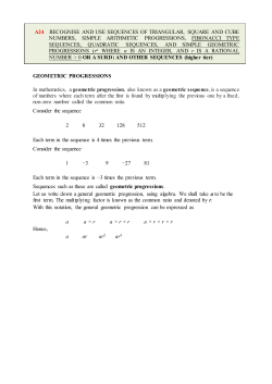 a24 recognise and use sequences of triangular, square and cube