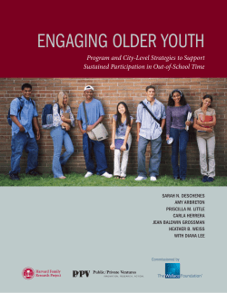 Engaging Older Youth: Program and City