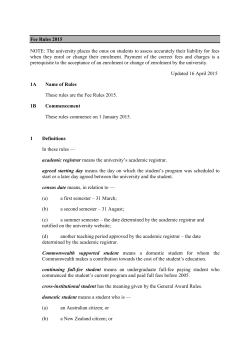 Fee Rules 2015 NOTE - University of Queensland