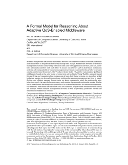 A Formal Model for Reasoning About Adaptive QoS-Enabled