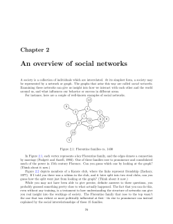 Chapter 2 -- An overview of social networks