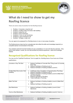 Roofing fact sheet - Licensed Building Practitioners