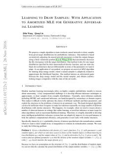 Learning to Draw Samples: With Application to Amortized MLE for