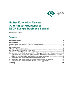 ESCP Business School first proof - The Quality Assurance Agency