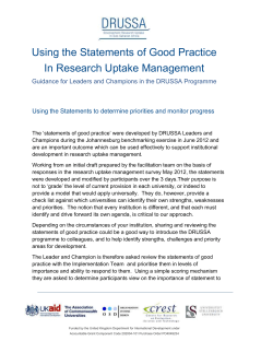 Good Practice Statements