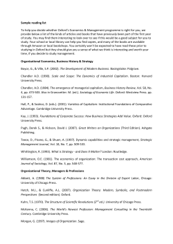 Economics and Management reading list
