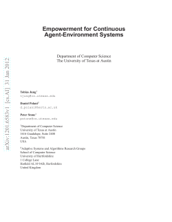 Empowerment for Continuous Agent