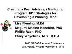Creating a Peer Advising / Mentoring Program 101: Strategies for