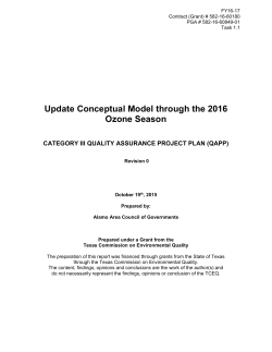 Category III Quality Assurance Project Plan (QAPP)