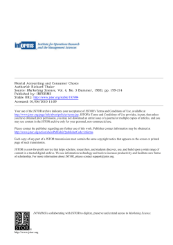 Mental Accounting and Consumer Choice