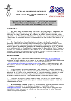 RAFWSAA GUIDE FOR OICs AND TEAM CAPTAINS