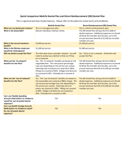 Quick Comparison MetLife Dental Plan and Direct Reimbursement