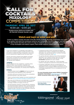 Call for Cocktails Mixology Competition Overview