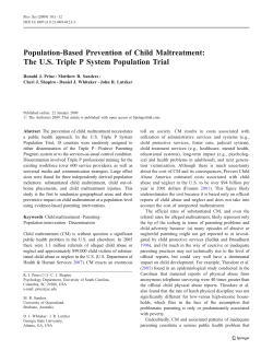 Population-Based Prevention of Child Maltreatment: The U.S. Triple