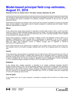 Model-based principal field crop estimates