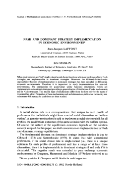 NASH AND DOMINANT STRATEGY IMPLEMENTATION IN