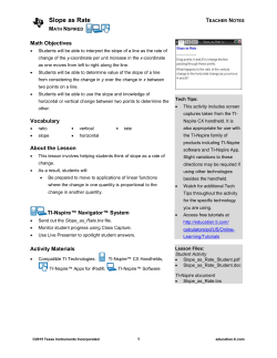 Summary of Lesson - TI Education