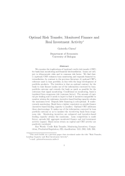 Optimal Risk Transfer, Monitored Finance and Real Investment Activity