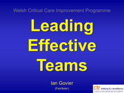 Leading Effective Teams - CTR training and consultancy
