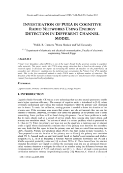investigation of puea in cognitive radio networks