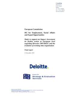 Study to support an Impact Assessment on further action at