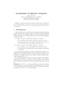 Localizations of algebraic categories