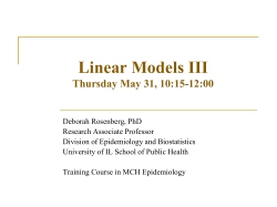 Select Issues for Linear Models