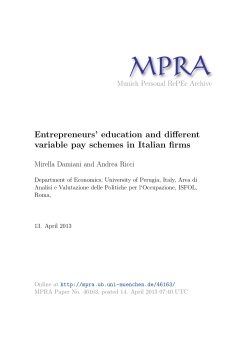 Entrepreneurs` education and different variable pay schemes in