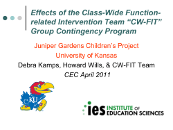 Effects of the Class-Wide Function- related Intervention Team &ldquo;CW