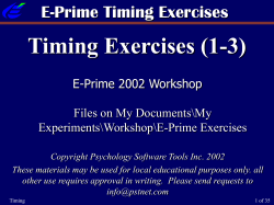 Timing Exercise 2 Cumulative Time