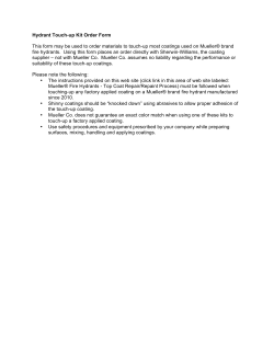 Hydrant Touch-up Kit Order Form This form may be