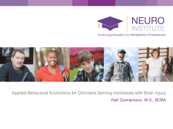 Applied Behavioral Economics for Clinicians