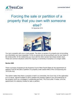 Forcing the sale or partition of a property that you own with someone