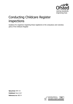 Conducting Childcare Register inspections