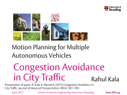 Motion Planning for Autonomous vehicles