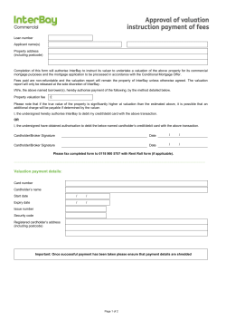 012 Approval of valuation instruction payment of