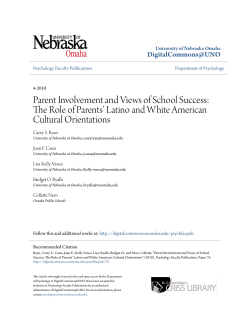 Parent Involvement and Views of School Success: The Role of