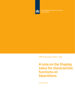 A note on the Shapley value for characteristic functions on