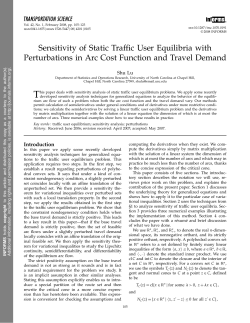 Sensitivity of static traffic user equilibria with - UNC