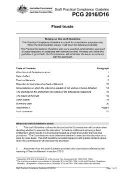Draft Practical Compliance Guideline