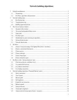 Network building algorithms