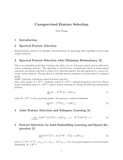 Unsupervised Feature Selection