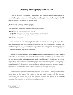Bibliography Help
