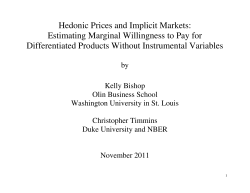 Hedonic Prices and Implicit Markets: Estimating Marginal