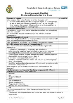 EA Checklist for IWG Members