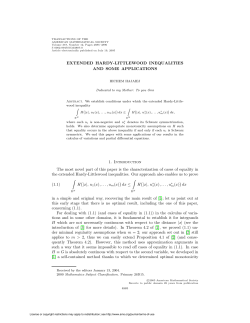 EXTENDED HARDY-LITTLEWOOD INEQUALITIES AND SOME