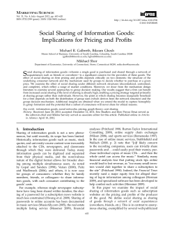 Social Sharing of Information Goods: Implications for