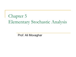 Elementary Stochastic Analysis - Sharif University of Technology